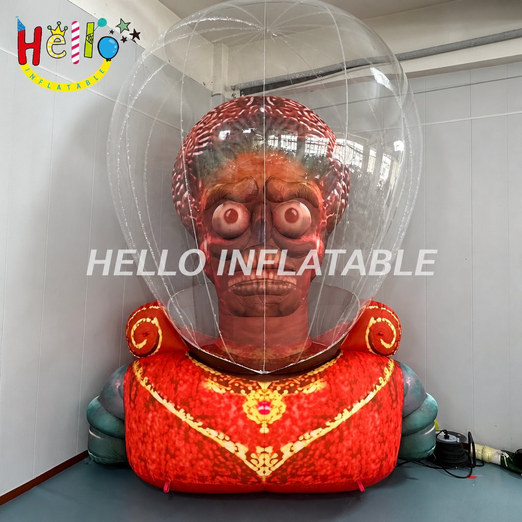 Giant Exposed Brain Alien Inflatable with Transparent Dome for Halloween Yard Decoration Spooky Party Event Advertising Inflatables插图 Giant Exposed Brain Alien Inflatable with Transparent Dome for Halloween Yard Decoration Spooky Party Event Advertising Inflatables