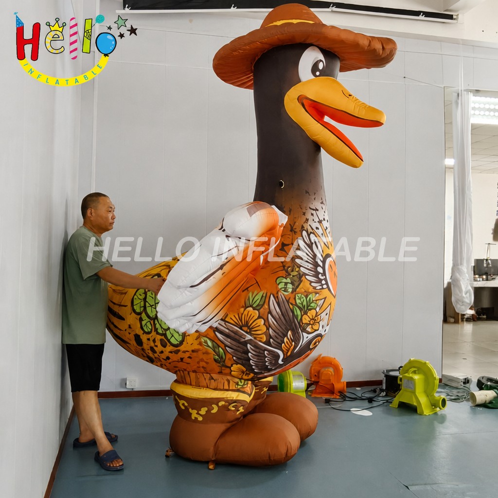 Customized 3D Bird Character Inflatable Model with Trad Tattoo Graphics for Brand Streetwear Campaign Custom Inflatable Model
