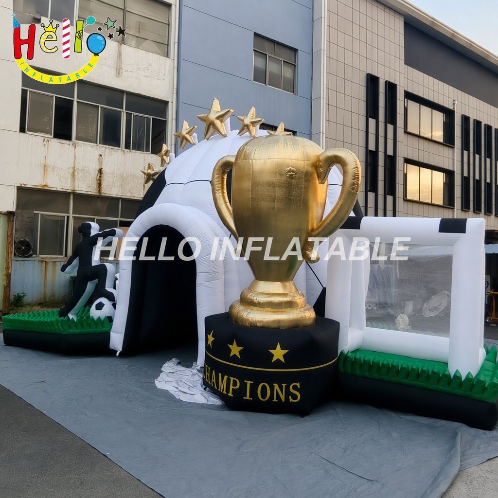Giant Soccer Ball Dome Inflatable with Golden Trophy for World Cup Fan Zone Sports Bar Viewing Party Event Advertising Inflatables
