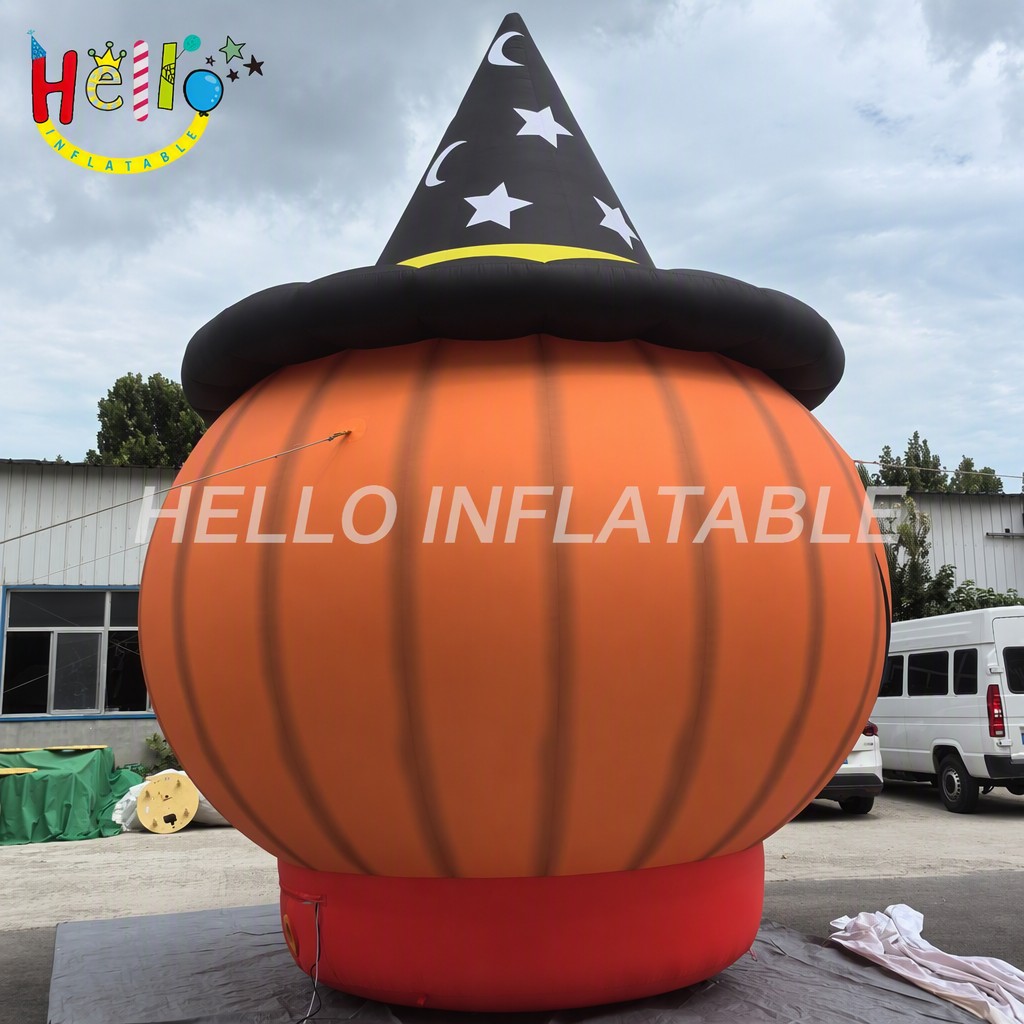 Giant Wizard Hat Pumpkin Inflatable with Moon Star Pattern for Halloween Yard Decoration Spooky Party Advertising Inflatables插图1 Giant Wizard Hat Pumpkin Inflatable with Moon Star Pattern for Halloween Yard Decoration Spooky Party Advertising Inflatables
