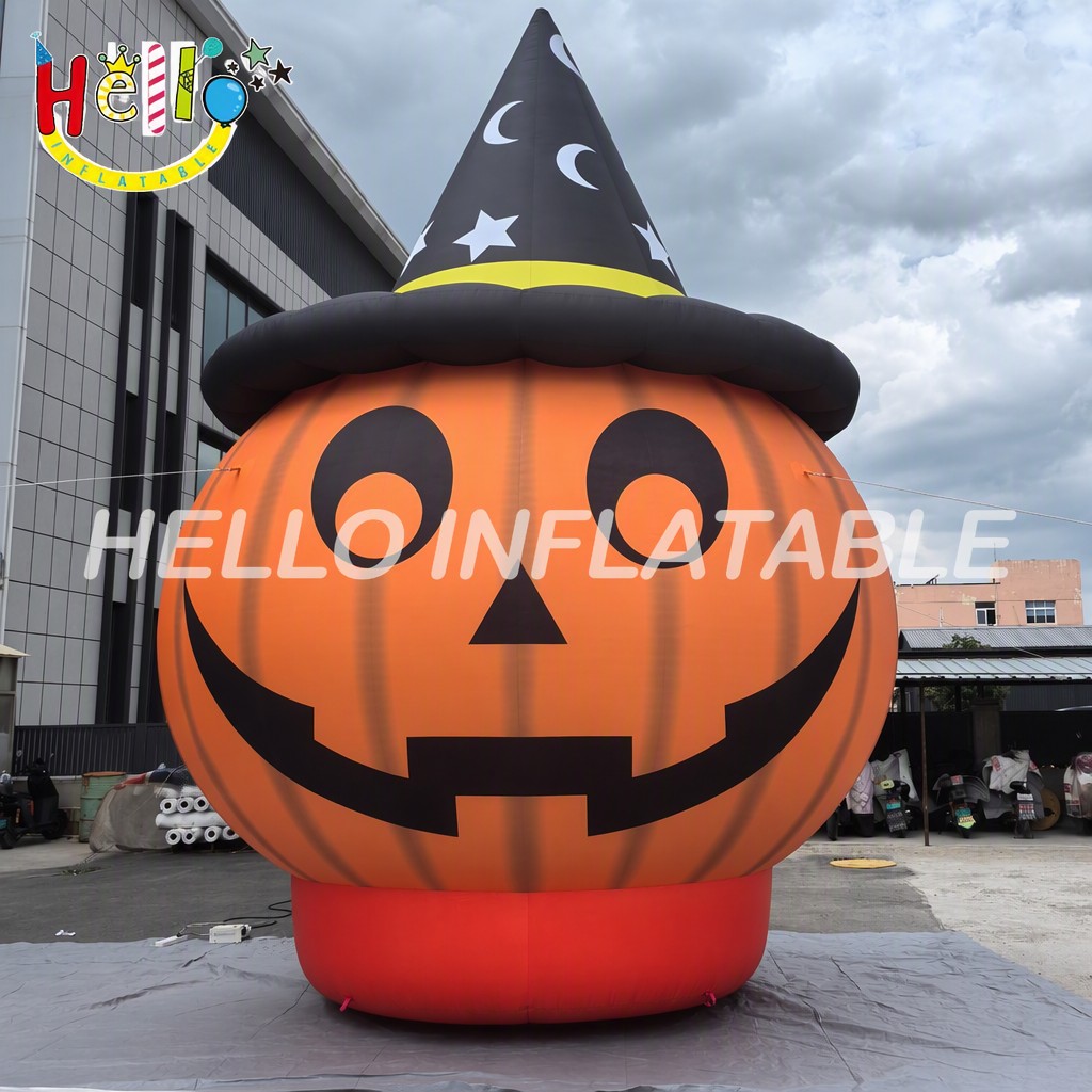 Giant Wizard Hat Pumpkin Inflatable with Moon Star Pattern for Halloween Yard Decoration Spooky Party Advertising Inflatables插图 Giant Wizard Hat Pumpkin Inflatable with Moon Star Pattern for Halloween Yard Decoration Spooky Party Advertising Inflatables