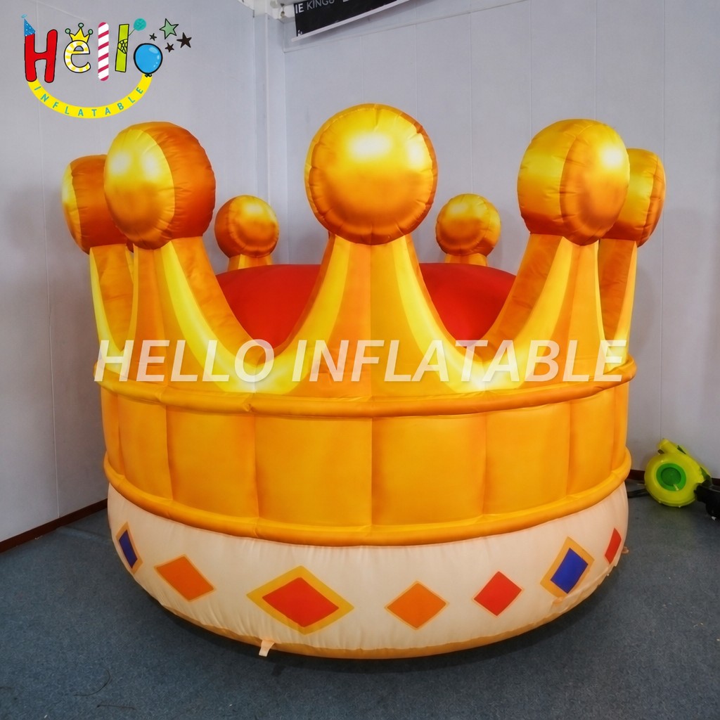 Large Scale Blow Up Royal Crown Model with Metallic Finish for New Year Festival Party Decoration Display Giant Inflatable Decoration