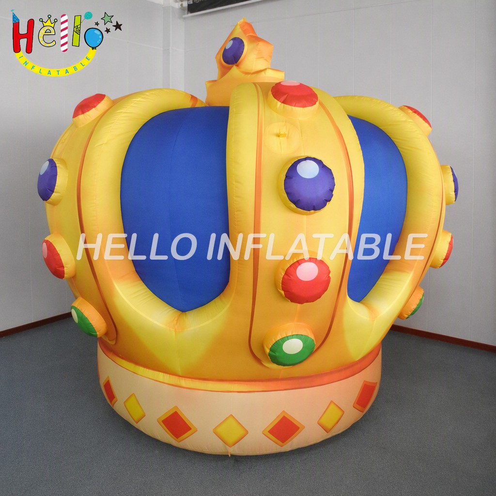 Large Scale Blow Up Multi Color Crown Model with Diamond Base for New Year Celebration Royal Festival Display Giant Inflatable Decoration