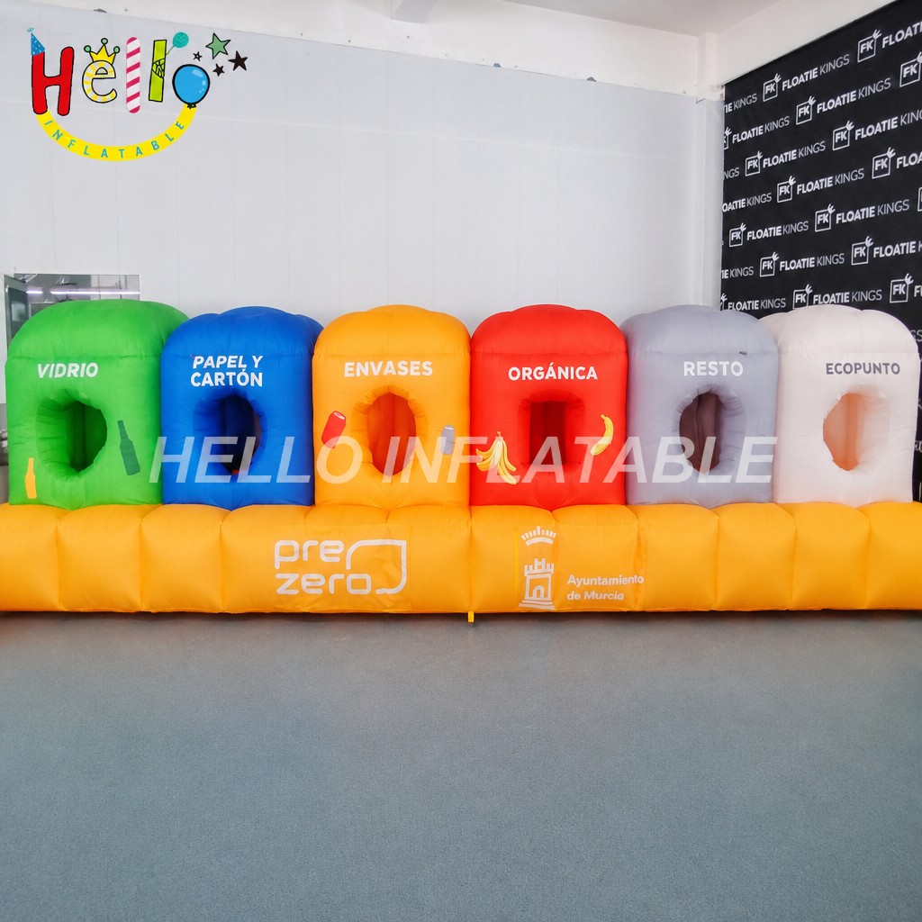 Giant Multi-Color Recycling Sorting Inflatable Station with 6 Drop Pods for Environmental Education Municipal Campaign Advertising Inflatables插图 Giant Multi-Color Recycling Sorting Inflatable Station with 6 Drop Pods for Environmental Education Municipal Campaign Advertising Inflatables