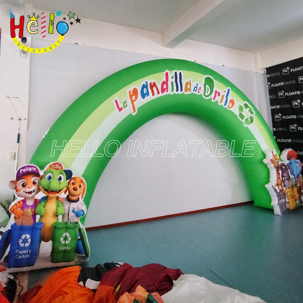 Giant Cartoon Characters Recycling Arch Inflatable with Drilo Dinosaur for Kids Environmental Education Campaign Advertising Inflatables插图1 Giant Cartoon Characters Recycling Arch Inflatable with Drilo Dinosaur for Kids Environmental Education Campaign Advertising Inflatables