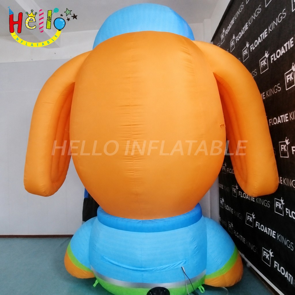 Giant Cute Cartoon Dog Mascot Inflatable with Orange Ears Beret Hat for Outdoor Environmental Campaign Decoration插图2 Giant Cute Cartoon Dog Mascot Inflatable with Orange Ears Beret Hat for Outdoor Environmental Campaign Decoration