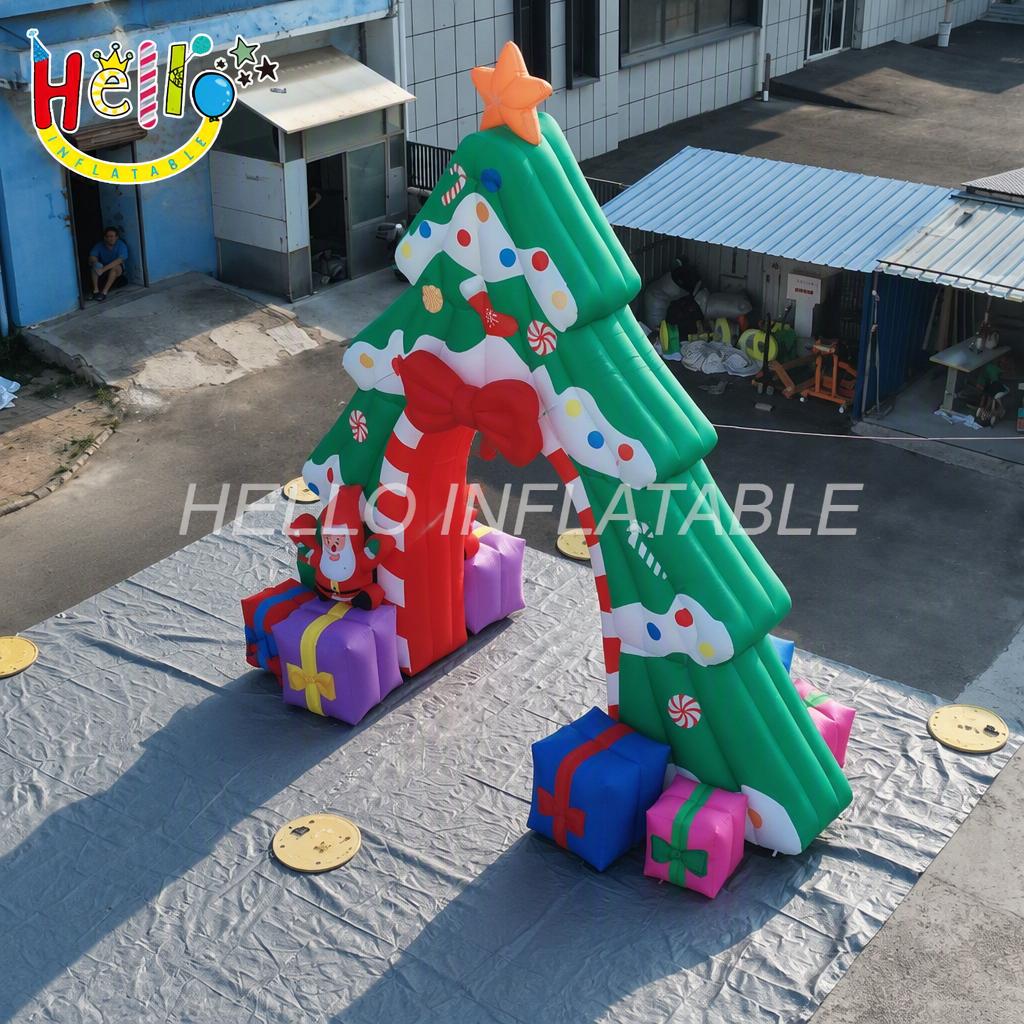 Giant Inflatable Christmas Tree Archway with Candy Cane Border Star for Outdoor Holiday Entrance Decoration插图1 Giant Inflatable Christmas Tree Archway with Candy Cane Border Star for Outdoor Holiday Entrance Decoration