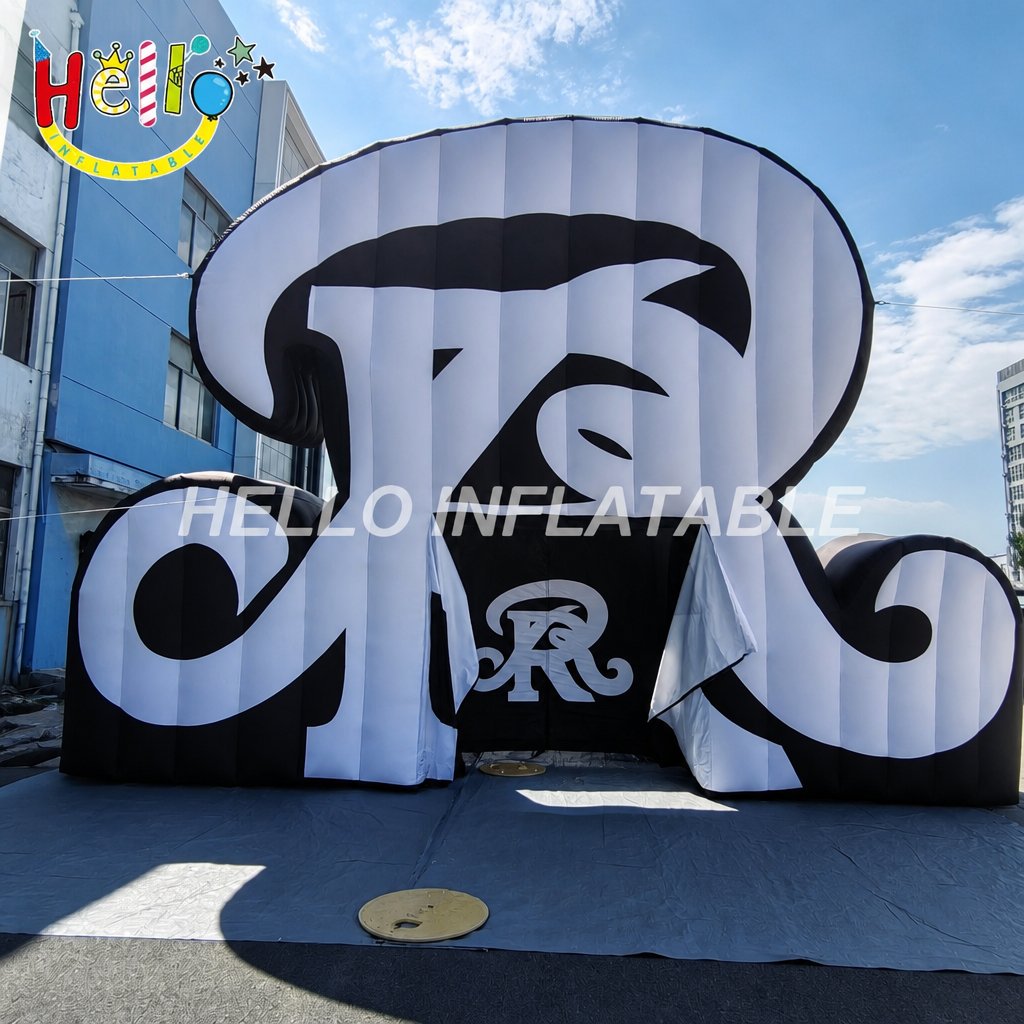 Giant Rattlesnake Theme Inflatable Sports Tunnel with Team Name Print for School Football Game Day Outdoor Decoration