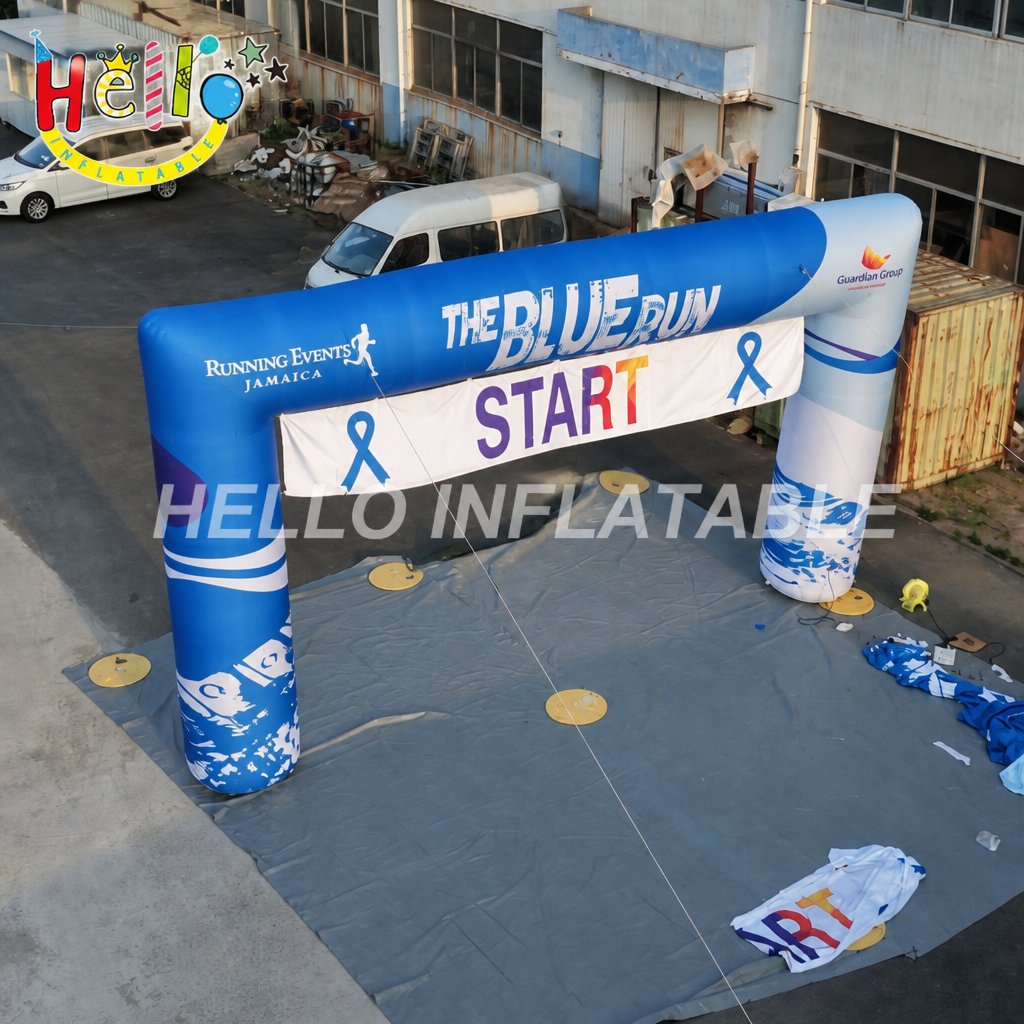 Giant Inflatable Marathon Finish Line Arch with Sponsor Logo for Running Race Event Outdoor Decoration