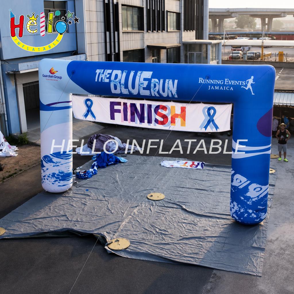 Giant Inflatable Marathon Finish Line Arch with Sponsor Logo for Running Race Event Outdoor Decoration