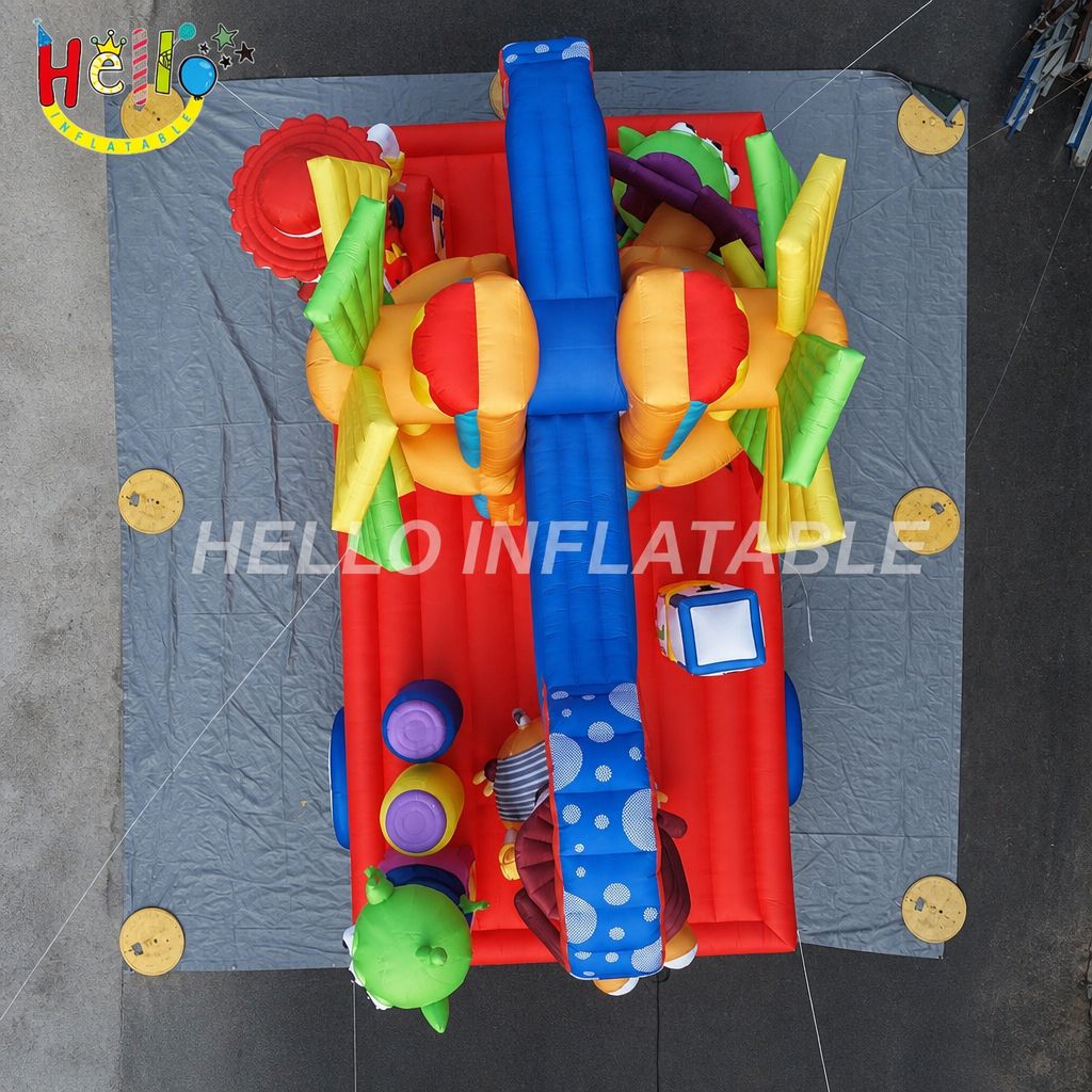 Giant Cartoon Parade Float Inflatable with Cowgirl Cowboy Characters Windmill for Kids Theme Park Outdoor Decoration