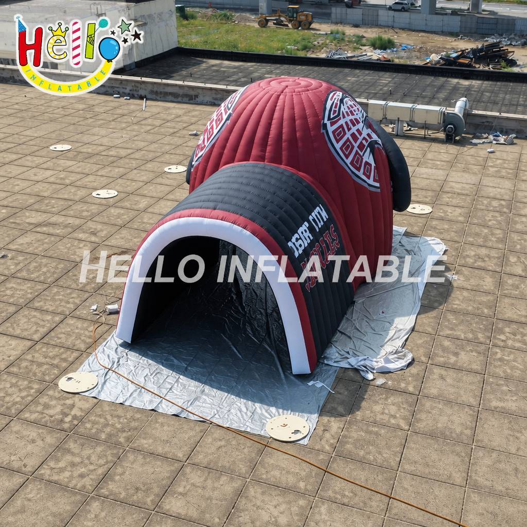 Giant Inflatable Football Helmet Tunnel Combo with Jaguar Logo for School Team Game Day Outdoor Decoration