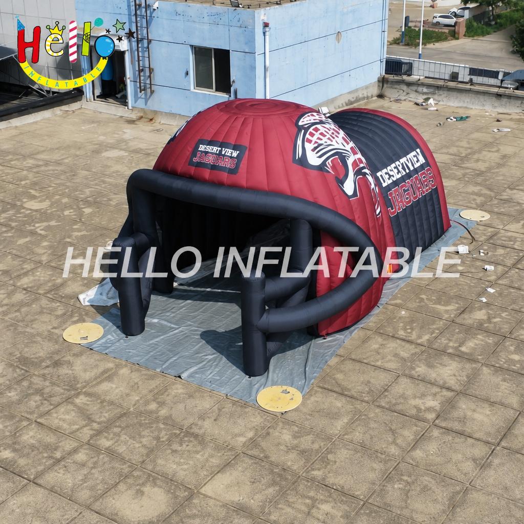 Giant Inflatable Football Helmet Tunnel Combo with Jaguar Logo for School Team Game Day Outdoor Decoration