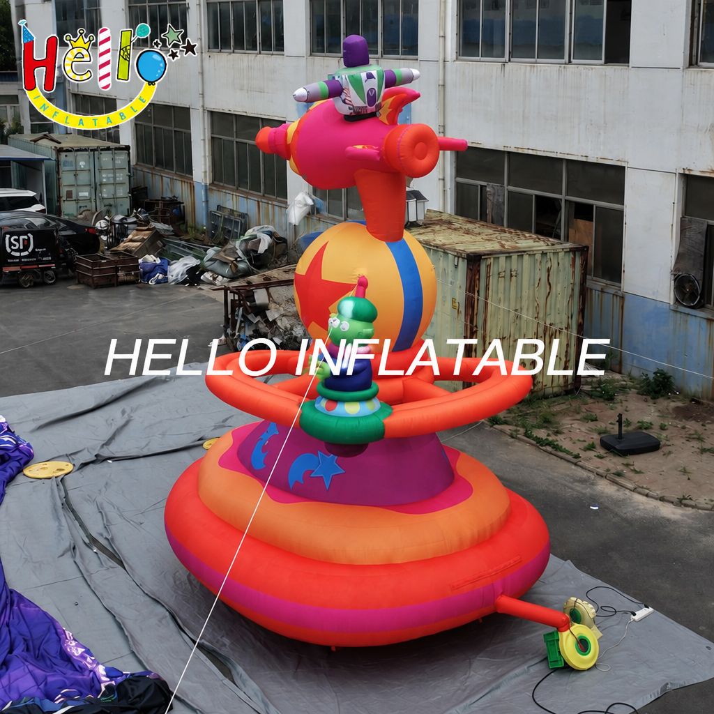 Giant Space Ranger Inflatable Tower with Wings Alien Characters for Kids Theme Park Outdoor Decoration