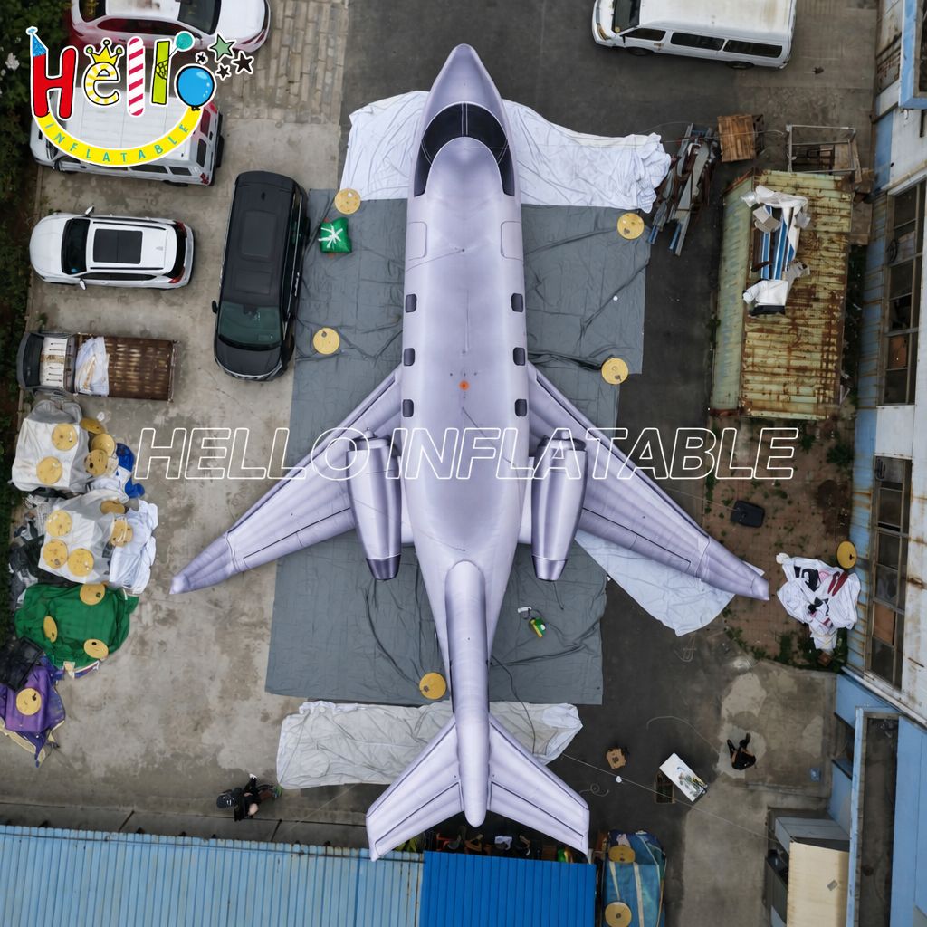Commercial Grade Custom Logo Inflatable Aircraft Replica for Luxury Brand Activation Aviation Expo Grand Opening
