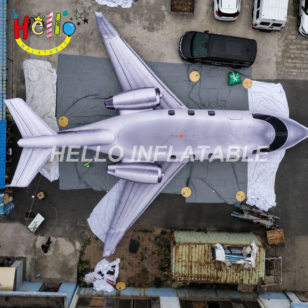 Commercial Grade Custom Logo Inflatable Aircraft Replica for Luxury Brand Activation Aviation Expo Grand Opening