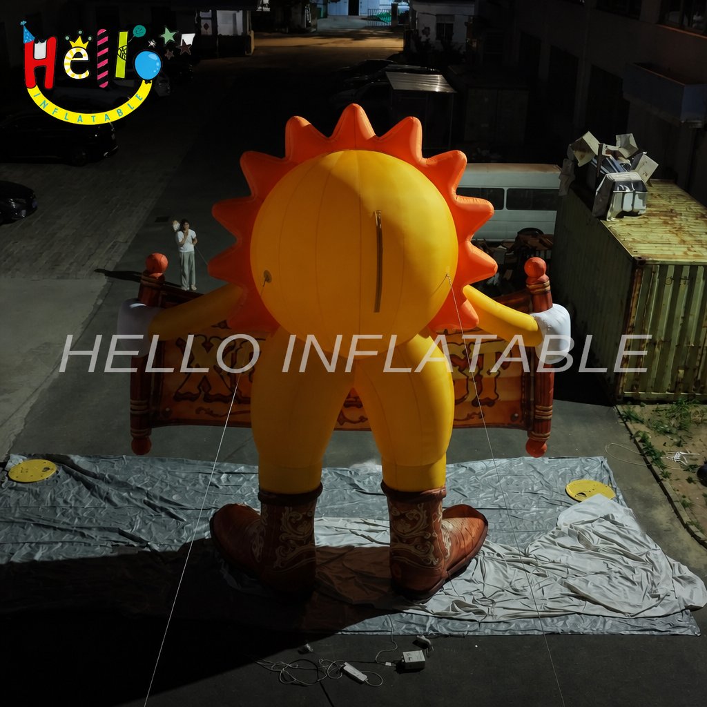 Giant Cartoon Cowboy Sun Mascot Inflatable with Sunglasses Banner for Festival Outdoor Decoration插图2 Giant Cartoon Cowboy Sun Mascot Inflatable with Sunglasses Banner for Festival Outdoor Decoration
