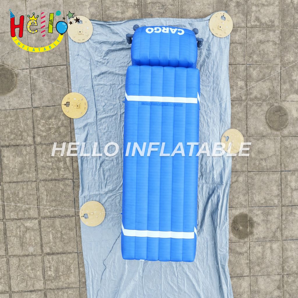 Giant Inflatable Semi Truck Replica with Brand Text for Logistics Company Rooftop Advertising Display