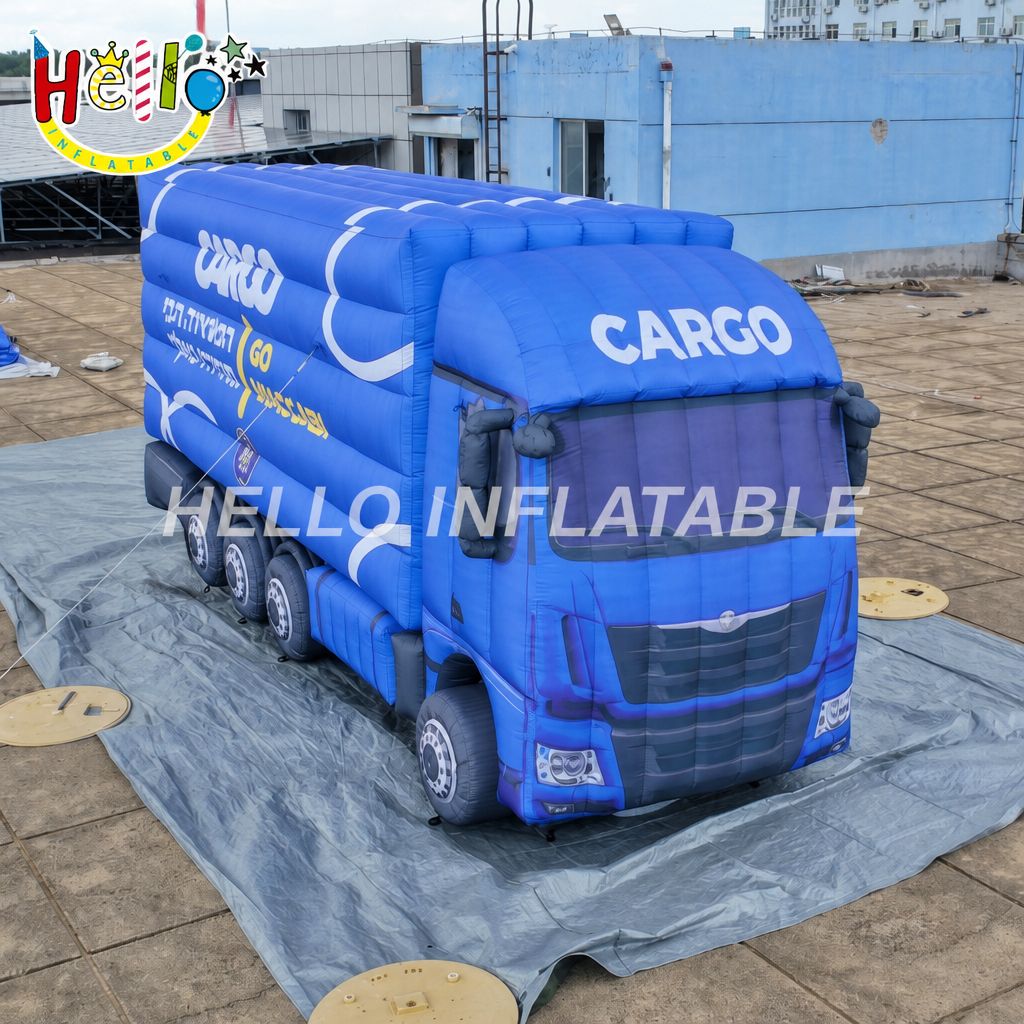 Giant Inflatable Semi Truck Replica with Brand Text for Logistics Company Rooftop Advertising Display插图 Giant Inflatable Semi Truck Replica with Brand Text for Logistics Company Rooftop Advertising Display
