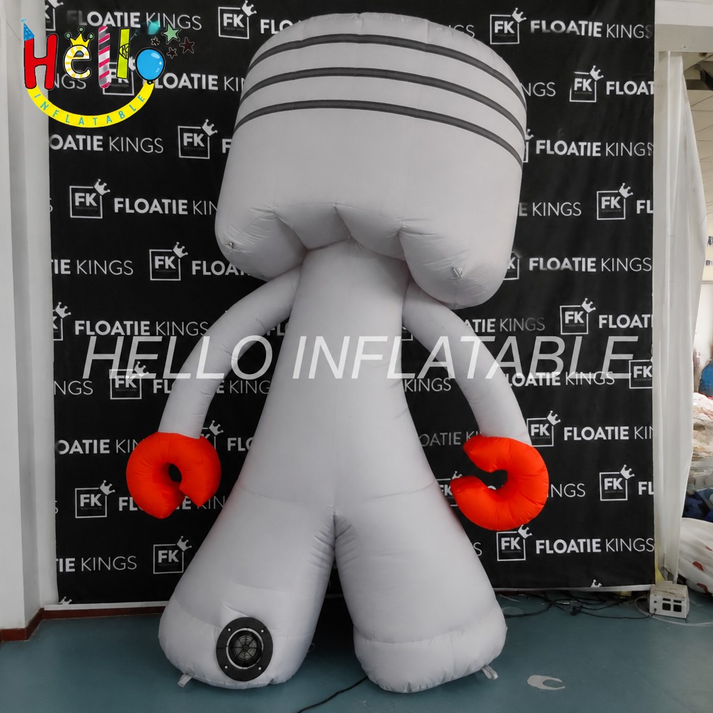 Custom Brand Mascot Grey Inflatable Character with Orange Eyebrows Claw Hands for Trade Show Exhibition Greeting Advertising Inflatables