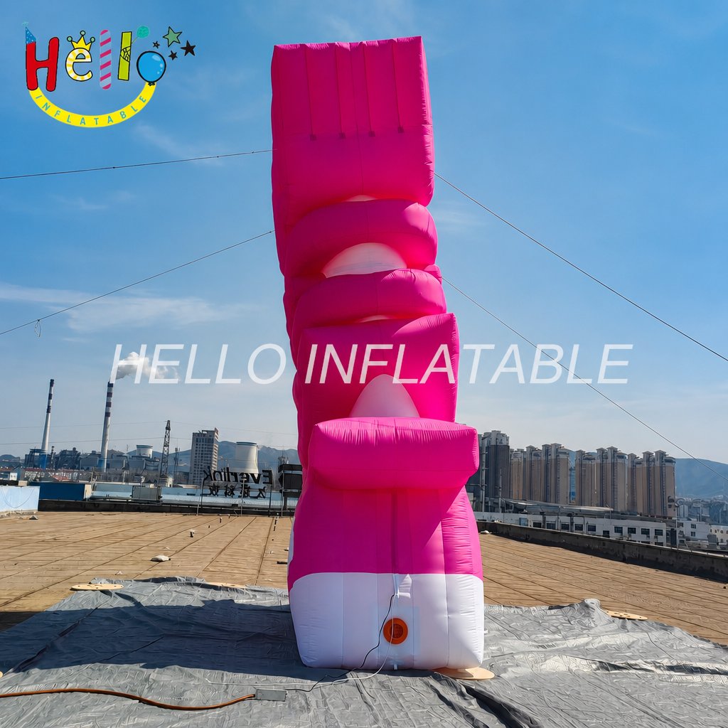 Customized Pink White Tiki Face Blow Up Figure for Festival Parade Carnival Tropical Event Inflatable Mascot