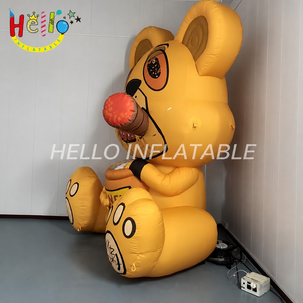 Giant Orange Street Art Cartoon Bear Inflatable with Cigar Honey Pot for Urban Trendy Event Art Exhibition Advertising Inflatables插图1 Giant Orange Street Art Cartoon Bear Inflatable with Cigar Honey Pot for Urban Trendy Event Art Exhibition Advertising Inflatables