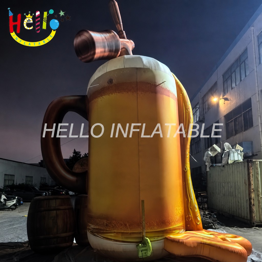 Giant Beer Mug Inflatable with Foam Overflow Oak Barrels for Oktoberfest Beer Festival Event Promotion Advertising Inflatables插图1 Giant Beer Mug Inflatable with Foam Overflow Oak Barrels for Oktoberfest Beer Festival Event Promotion Advertising Inflatables