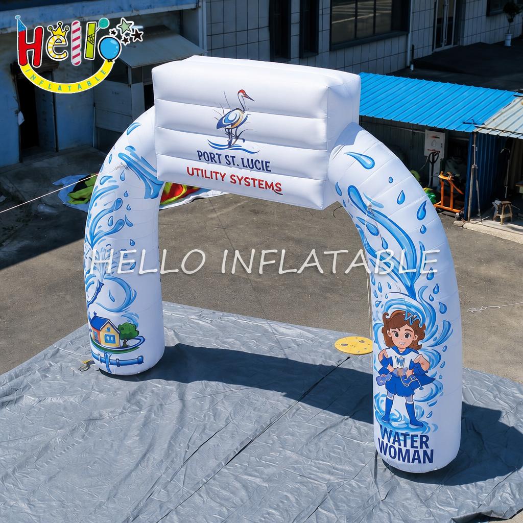Custom Municipal Utility Water Company Inflatable Arch with Superhero Mascot for Community Event Education Campaign Advertising Inflatables插图1 Custom Municipal Utility Water Company Inflatable Arch with Superhero Mascot for Community Event Education Campaign Advertising Inflatables