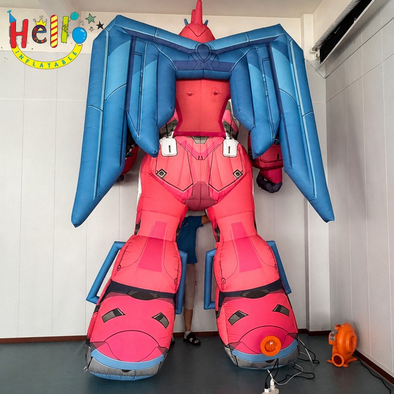 Giant Custom Inflatable Robot Mascot with Bomb Prop, Large Anime Style Mecha Figure for Gaming Events and Theme Park Decoration