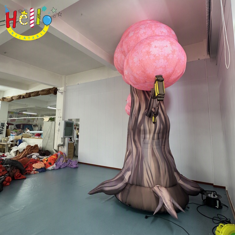 Giant Custom Inflatable Cherry Blossom Tree with Lanterns, Large Sakura Tree Model for Japanese Festival and Event Decoration
