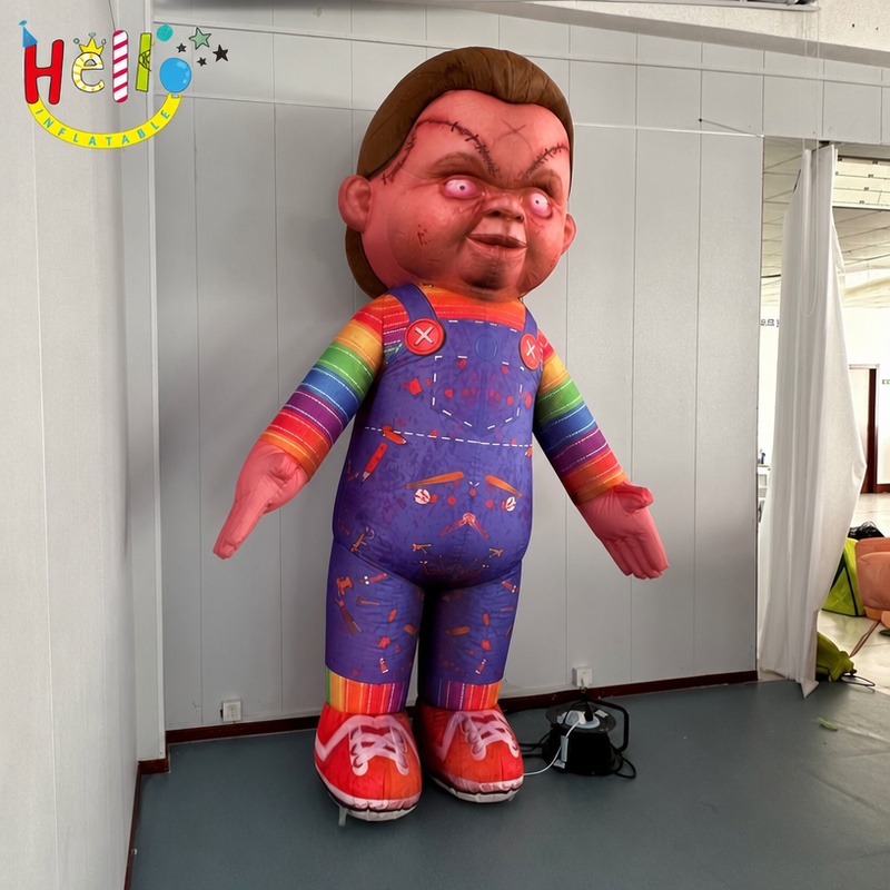 Giant Custom Inflatable Chucky Costume, Large Child's Play Horror Doll Mascot for Halloween Haunted House and Event Decoration