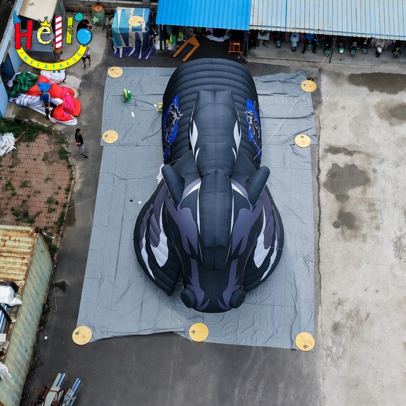 Giant Custom Inflatable Horse Head Entrance Tunnel with Glowing Eye, Large Stallion Archway with Logo for Event and Sports Decoration