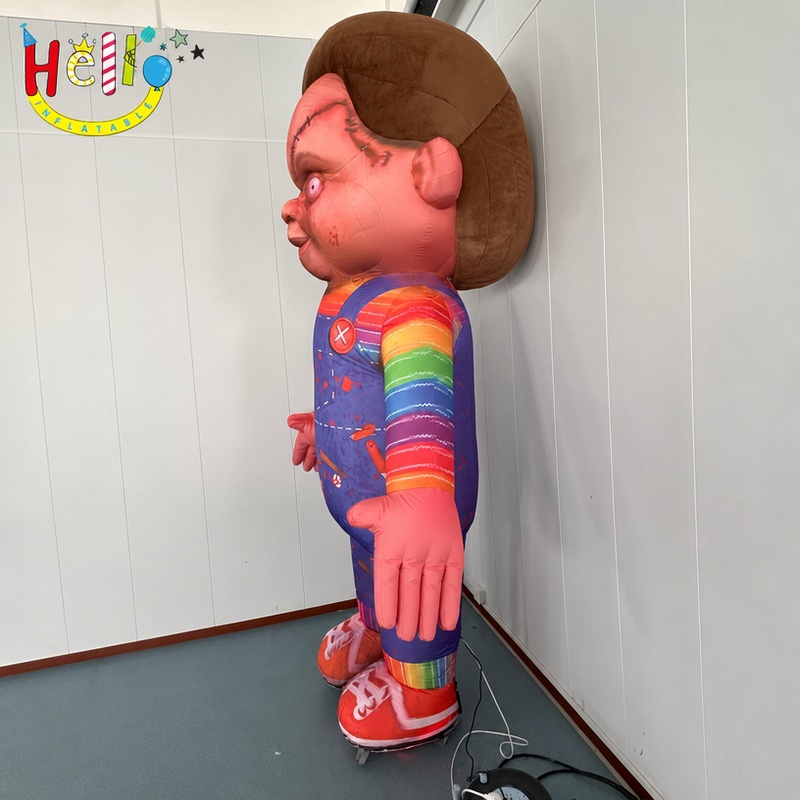 Giant Custom Inflatable Chucky Costume, Large Child's Play Horror Doll Mascot for Halloween Haunted House and Event Decoration