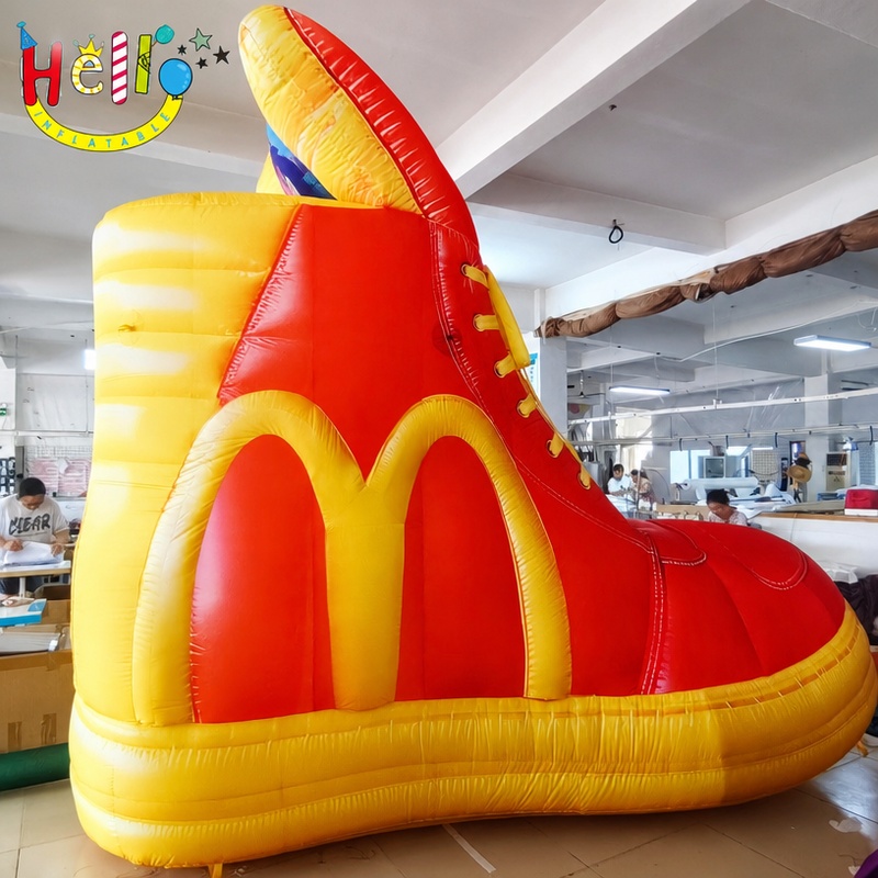 Giant Red Yellow High Top Sneaker Inflatable Boot with Tube Laces for Fast Food Brand Event Decoration插图1 Giant Red Yellow High Top Sneaker Inflatable Boot with Tube Laces for Fast Food Brand Event Decoration