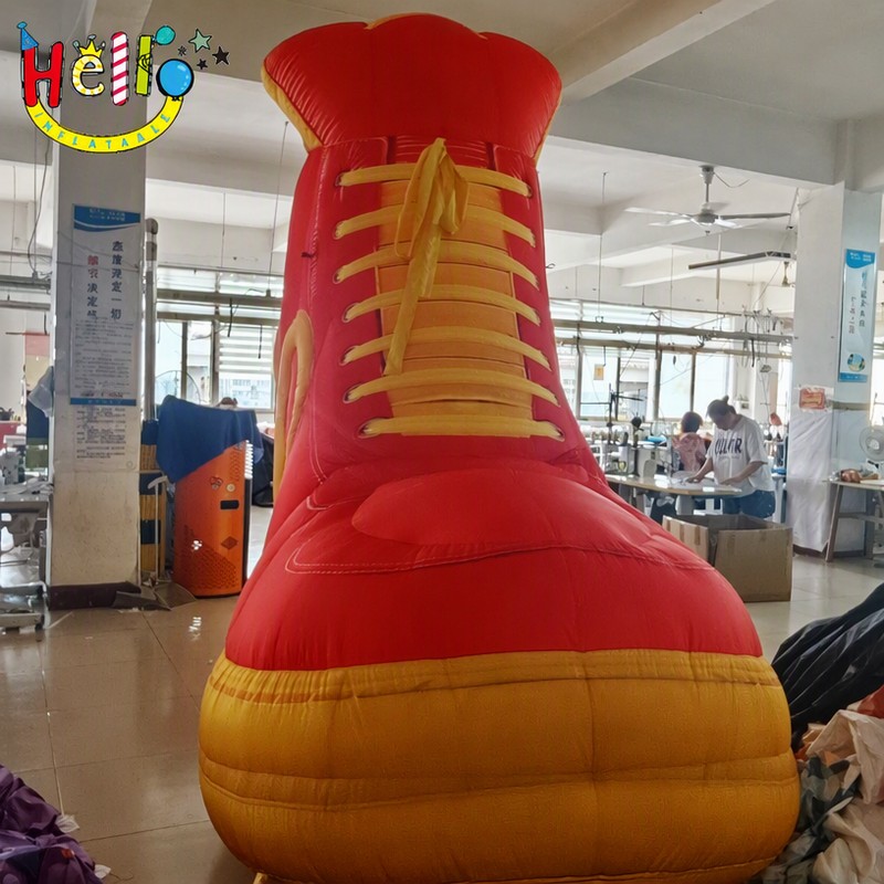 Giant Red Yellow High Top Sneaker Inflatable Boot with Tube Laces for Fast Food Brand Event Decoration插图2 Giant Red Yellow High Top Sneaker Inflatable Boot with Tube Laces for Fast Food Brand Event Decoration