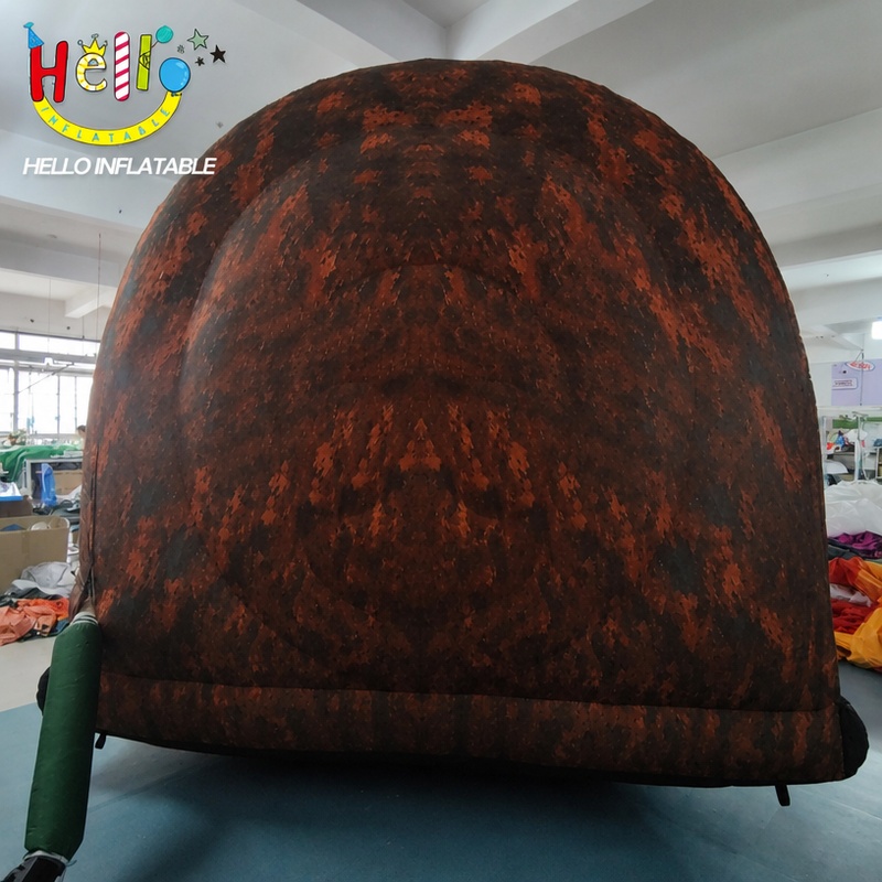 Giant Cartoon Hedgehog Inflatable Mascot with Metallic Blue Spikes Camo Body for Outdoor Event Decoration