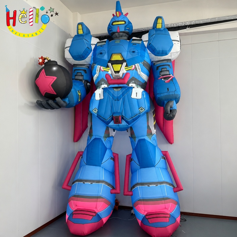 Giant Custom Inflatable Robot Mascot with Bomb Prop, Large Anime Style Mecha Figure for Gaming Events and Theme Park Decoration插图1 Giant Custom Inflatable Robot Mascot with Bomb Prop, Large Anime Style Mecha Figure for Gaming Events and Theme Park Decoration