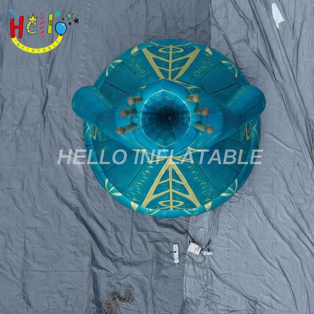 Huge Teal Blue Long Skirt Anime Style Character Model with Gold Trim for Stage Festival Decoration Inflatable Stage Decoration