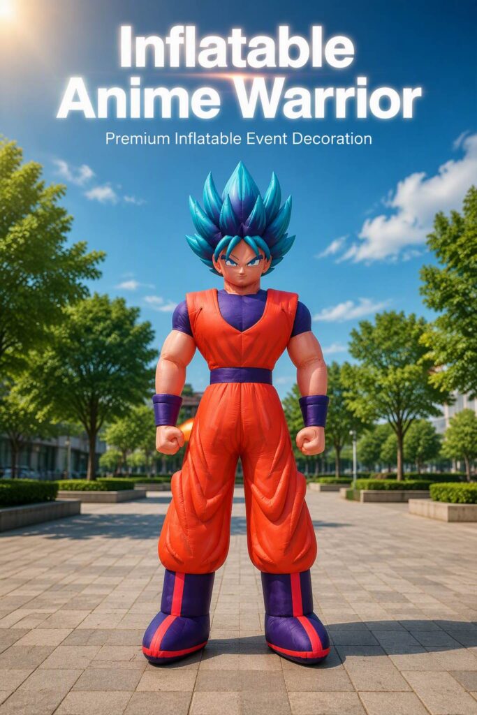Giant Inflatable Anime Style Warrior Mascot for Comic Con Event Decoration
