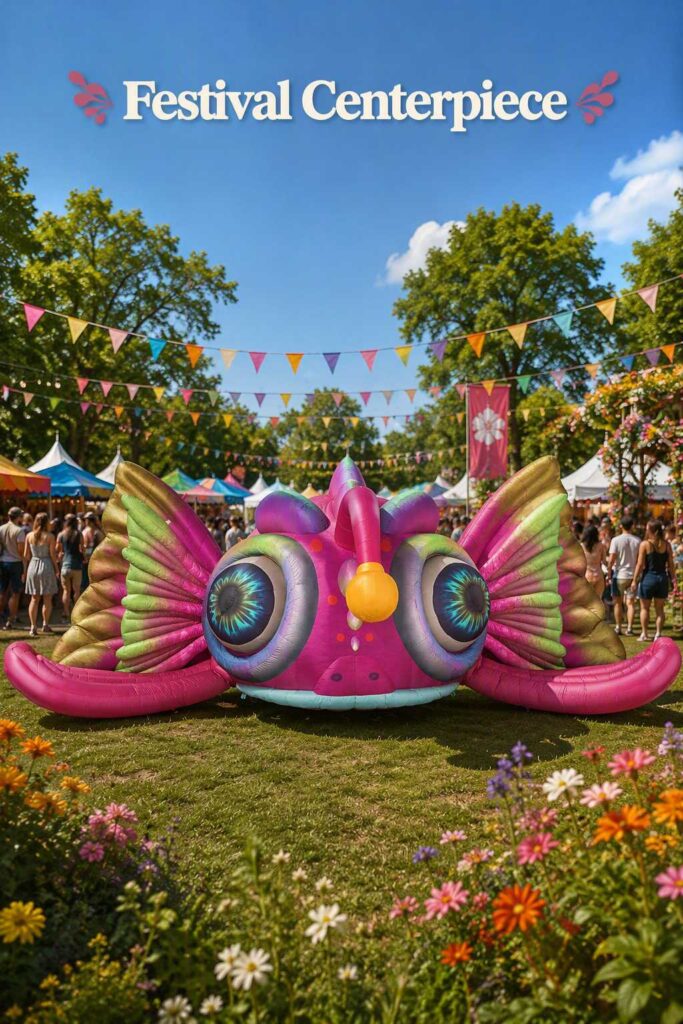 Giant Fantasy Monster Inflatable with Colorful Eyes for Halloween Decoration