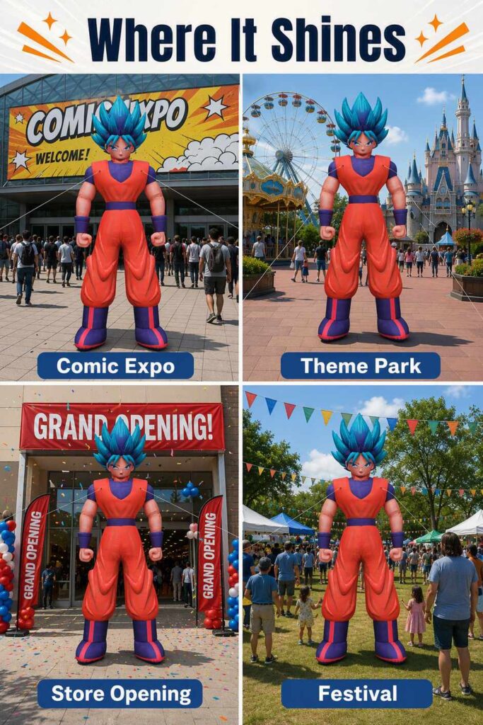 Giant Inflatable Anime Style Warrior Mascot for Comic Con Event Decoration
