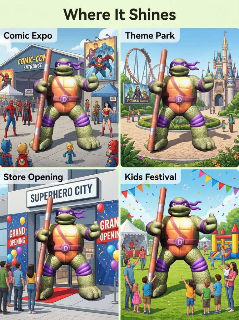 Giant Cartoon Turtle Inflatable Mascot with Shell for Mall Event Decoration插图2 Giant Cartoon Turtle Inflatable Mascot with Shell for Mall Event Decoration