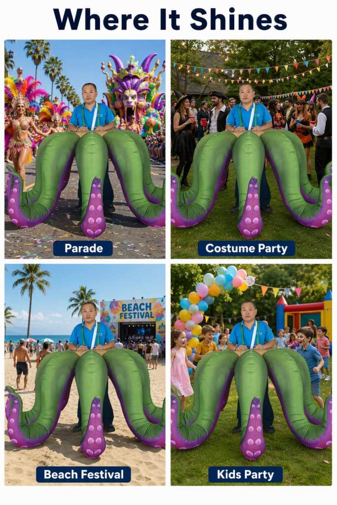 Giant Inflatable Octopus Tentacle Costume for Halloween Party Stage Performance