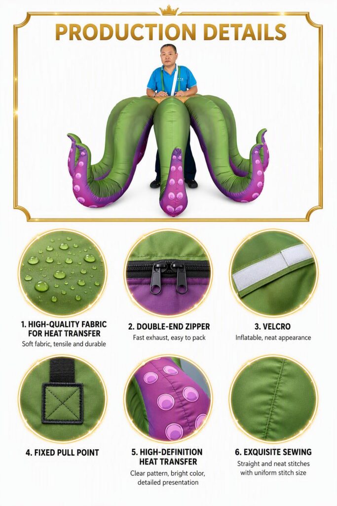 Giant Inflatable Octopus Tentacle Costume for Halloween Party Stage Performance