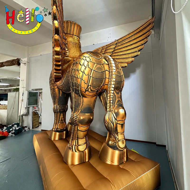Giant Inflatable Winged Bull Statue with Human Head for Museum Exhibition Decoration