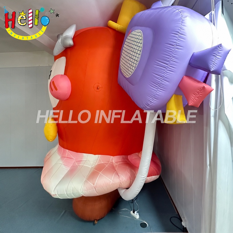 Giant Cartoon Girl Inflatable Mascot with Crown and Tutu Skirt for Event Decoration