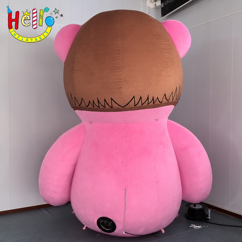 Giant Pink Teddy Bear Inflatable with Brown Hair Bow for Kids Party Mall Decoration插图2 Giant Pink Teddy Bear Inflatable with Brown Hair Bow for Kids Party Mall Decoration