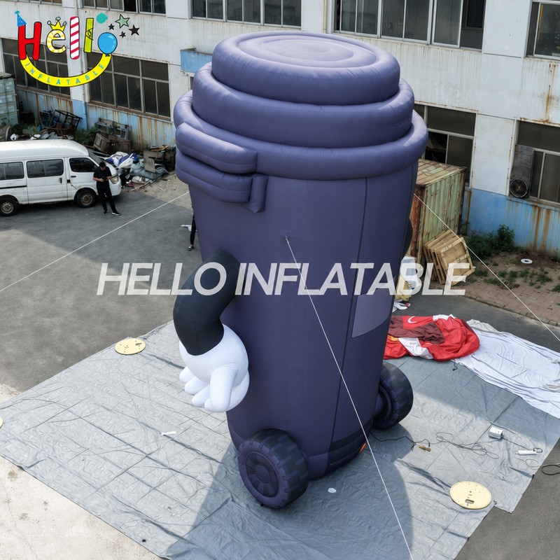 Giant Cartoon Trash Bin Inflatable Mascot with Thumbs Up for Recycling Campaign插图1 Giant Cartoon Trash Bin Inflatable Mascot with Thumbs Up for Recycling Campaign