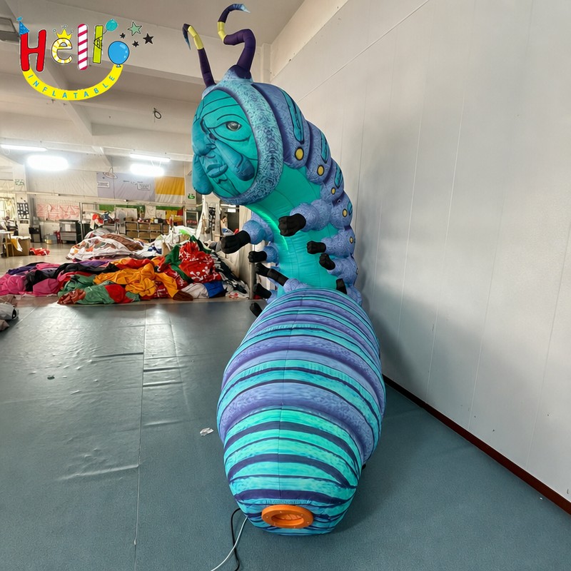 Giant Fantasy Caterpillar Inflatable with Human Face for Whimsical Party Decor