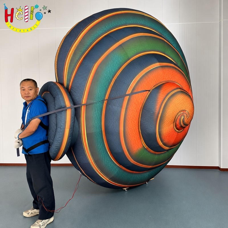 Giant Inflatable Snail Shell Costume with Spiral Design for Ocean Theme Parade
